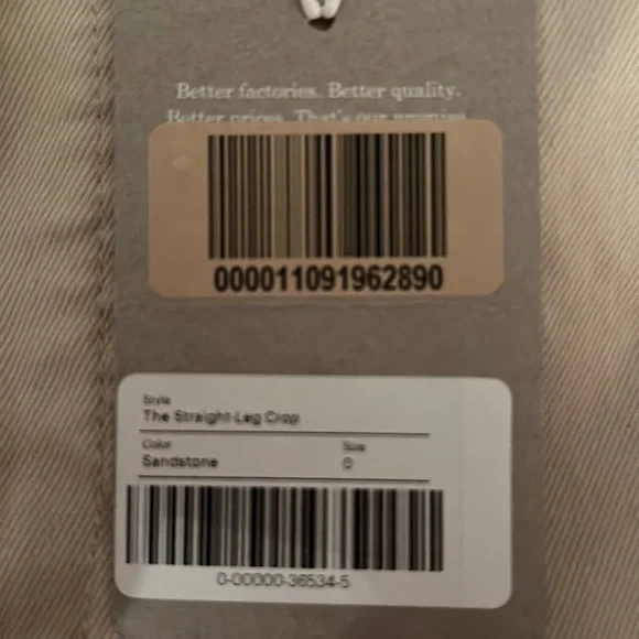 NEW EVERLANE The Straight-Leg Pant in Sandstone High Rise Ankle Crop Size 0 - Picture 10 of 12